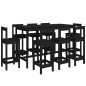 vidaXL Set de bar 9 piezas madera maciza de pino negro vidaXL Set de bar 9 piezas madera maciza de pino negro