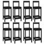 vidaXL Set de bar 9 piezas madera maciza de pino negro vidaXL Set de bar 9 piezas madera maciza de pino negro