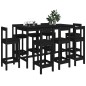 vidaXL Set de bar 9 piezas madera maciza de pino negro vidaXL Set de bar 9 piezas madera maciza de pino negro