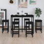 vidaXL Set de bar 7 piezas madera maciza de pino negro vidaXL Set de bar 7 piezas madera maciza de pino negro