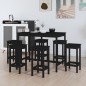 vidaXL Set de bar 7 piezas madera maciza de pino negro vidaXL Set de bar 7 piezas madera maciza de pino negro