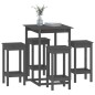 vidaXL Set de bar 5 piezas madera maciza de pino gris vidaXL Set de bar 5 piezas madera maciza de pino gris