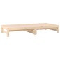 vidaXL Sofá cama extraíble madera maciza de pino 2x(90x190) cm