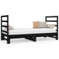 vidaXL Sofá cama extraíble madera maciza de pino negro 2x(90x190) cm