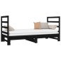 vidaXL Sofá cama extraíble madera maciza de pino negro 2x(90x190) cm