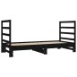vidaXL Sofá cama extraíble madera maciza de pino negro 2x(90x190) cm