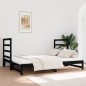 vidaXL Sofá cama extraíble madera maciza de pino negro 2x(90x190) cm