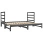 vidaXL Sofá cama extraíble madera maciza de pino gris 2x(90x190) cm vidaXL Sofá cama extraíble madera maciza de pino gris 2x(90x190) cm