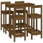 vidaXL Set de bar 5 piezas madera maciza de pino marrón miel