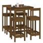 vidaXL Set de bar 5 piezas madera maciza de pino marrón miel