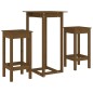 vidaXL Set de bar 3 piezas madera maciza de pino marrón miel vidaXL Set de bar 3 piezas madera maciza de pino marrón miel