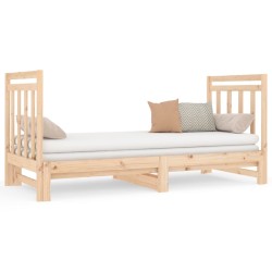 vidaXL Sofá cama extraíble madera maciza de pino 2x(90x190) cm