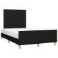 vidaXL Estructura de cama con cabecero de tela negro 120x200 cm vidaXL Estructura de cama con cabecero de tela negro 120x200 cm