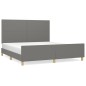 vidaXL Estructura de cama con cabecero tela gris oscuro 160x200 cm vidaXL Estructura de cama con cabecero tela gris oscuro 160x200 cm