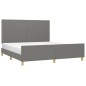 vidaXL Estructura de cama con cabecero tela gris oscuro 160x200 cm vidaXL Estructura de cama con cabecero tela gris oscuro 160x200 cm