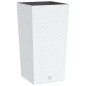 vidaXL Macetero con interior extraíble PP ratán blanco 21/49 L vidaXL Macetero con interior extraíble PP ratán blanco 21/49 L