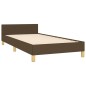 vidaXL Estructura de cama con cabecero de tela marrón oscuro 80x200 cm vidaXL Estructura de cama con cabecero de tela marrón oscuro 80x200 cm