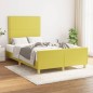vidaXL Estructura de cama con cabecero de tela verde 120x200 cm vidaXL Estructura de cama con cabecero de tela verde 120x200 cm