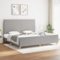 vidaXL Estructura de cama con cabecero de tela gris claro 200x200 cm