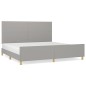 vidaXL Estructura de cama con cabecero de tela gris claro 200x200 cm