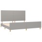 vidaXL Estructura de cama con cabecero de tela gris claro 200x200 cm