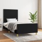 vidaXL Estructura de cama con cabecero de tela negro 90x200 cm vidaXL Estructura de cama con cabecero de tela negro 90x200 cm