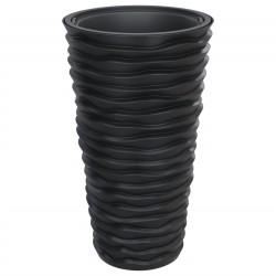 vidaXL Macetero interior extraíble PP estriado gris antracita 8/22L