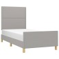 vidaXL Estructura de cama con cabecero de tela gris claro 100x200 cm