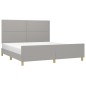 vidaXL Estructura de cama con cabecero tela gris claro 160x200 cm vidaXL Estructura de cama con cabecero tela gris claro 160x200 cm