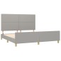 vidaXL Estructura de cama con cabecero tela gris claro 160x200 cm vidaXL Estructura de cama con cabecero tela gris claro 160x200 cm