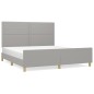 vidaXL Estructura de cama con cabecero gris claro tela 180x200 cm vidaXL Estructura de cama con cabecero gris claro tela 180x200 cm