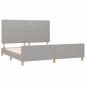 vidaXL Estructura de cama con cabecero gris claro tela 180x200 cm vidaXL Estructura de cama con cabecero gris claro tela 180x200 cm