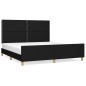 vidaXL Estructura de cama con cabecero de tela negro 160x200 cm vidaXL Estructura de cama con cabecero de tela negro 160x200 cm