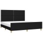 vidaXL Estructura de cama con cabecero de tela negro 160x200 cm vidaXL Estructura de cama con cabecero de tela negro 160x200 cm