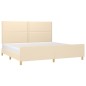 vidaXL Estructura de cama con cabecero de tela color crema 200x200 cm