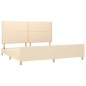 vidaXL Estructura de cama con cabecero de tela color crema 200x200 cm