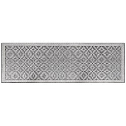 vidaXL Alfombra de exterior gris y blanca 80x250 cm diseño reversible