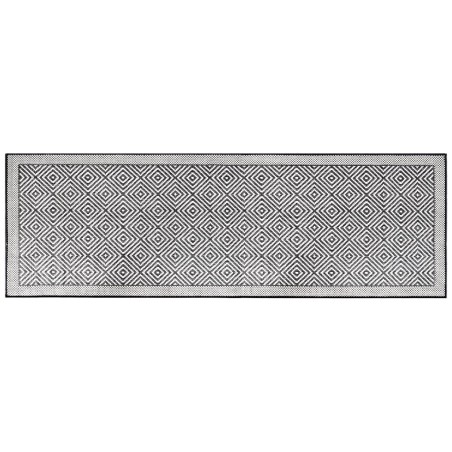 vidaXL Alfombra de exterior gris y blanca 80x250 cm diseño reversible