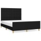 vidaXL Estructura de cama con cabecero de tela negro 140x190 cm