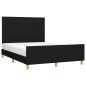 vidaXL Estructura de cama con cabecero de tela negro 140x190 cm
