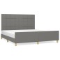 vidaXL Estructura de cama con cabecero tela gris oscuro 160x200 cm vidaXL Estructura de cama con cabecero tela gris oscuro 160x200 cm