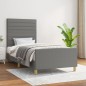 vidaXL Estructura de cama con cabecero de tela gris oscuro 80x200 cm vidaXL Estructura de cama con cabecero de tela gris oscuro 80x200 cm