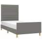 vidaXL Estructura de cama con cabecero de tela gris oscuro 80x200 cm vidaXL Estructura de cama con cabecero de tela gris oscuro 80x200 cm