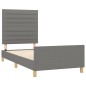vidaXL Estructura de cama con cabecero de tela gris oscuro 80x200 cm vidaXL Estructura de cama con cabecero de tela gris oscuro 80x200 cm