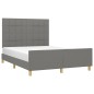 vidaXL Estructura de cama con cabecero de tela gris oscuro 140x200 cm