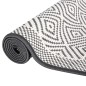 vidaXL Alfombra de exterior gris y blanca 80x250 cm diseño reversible vidaXL Alfombra de exterior gris y blanca 80x250 cm diseño reversible