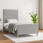 vidaXL Estructura de cama con cabecero de tela gris claro 100x200 cm vidaXL Estructura de cama con cabecero de tela gris claro 100x200 cm