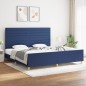vidaXL Estructura de cama con cabecero de tela azul 200x200 cm vidaXL Estructura de cama con cabecero de tela azul 200x200 cm