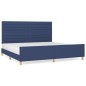 vidaXL Estructura de cama con cabecero de tela azul 200x200 cm vidaXL Estructura de cama con cabecero de tela azul 200x200 cm