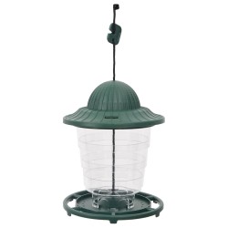 vidaXL Comederos para pájaros 3 uds verde oscuro 13x13x17 cm